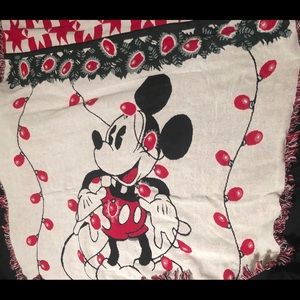 Mickey Mouse Christmas Holiday Lights Vintage Fringe Blanket New HOST PICK Xmas